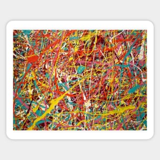 Jackson Pollock color art, colorful pattern, Jackson Pollock design, Sticker